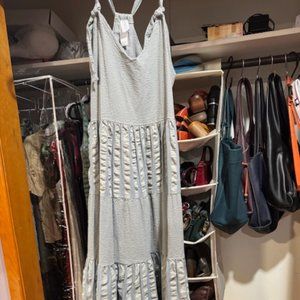 Anthropologie AMADI Blue Maxi Dress size Small